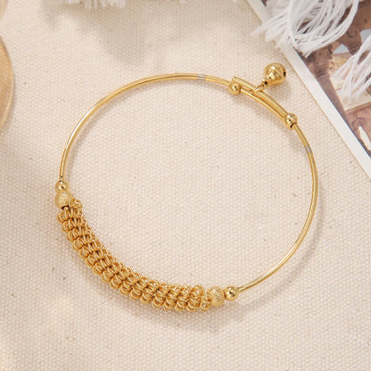 Simple Style Solid Color Copper Plating 18k Gold Plated Bangle