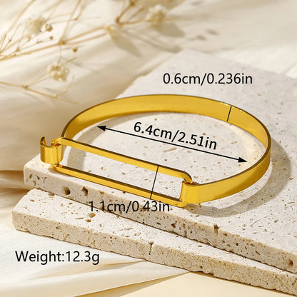 Simple Style Solid Color Copper Plating 18k Gold Plated Bangle