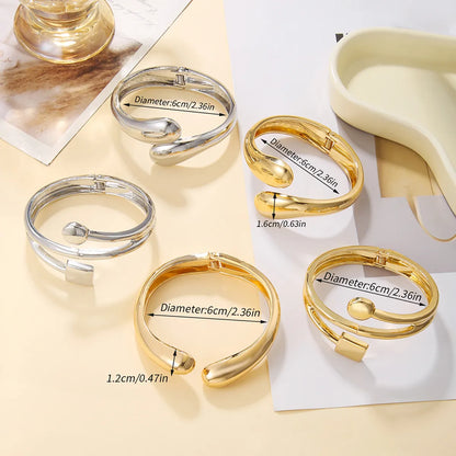 Simple Style Solid Color Copper Plating 18k Gold Plated Bangle