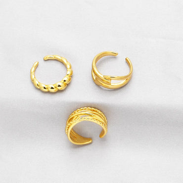 Simple Style Solid Color Copper Plating 18k Gold Plated Open Rings