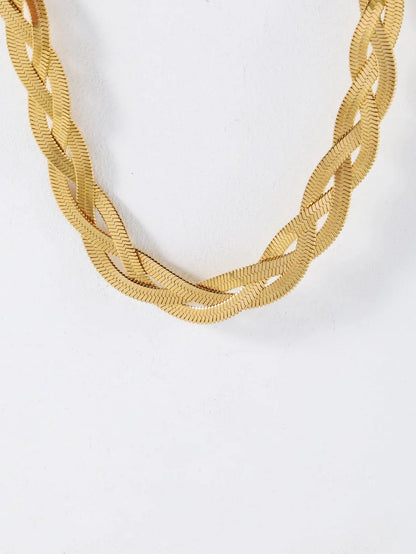 Simple Style Solid Color Copper Plating Chain 18k Gold Plated Necklace