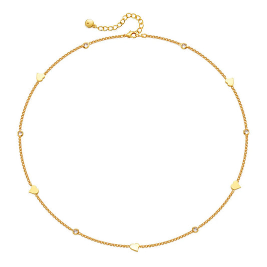 Simple Style Solid Color Copper Plating Chain Gold Plated Necklace