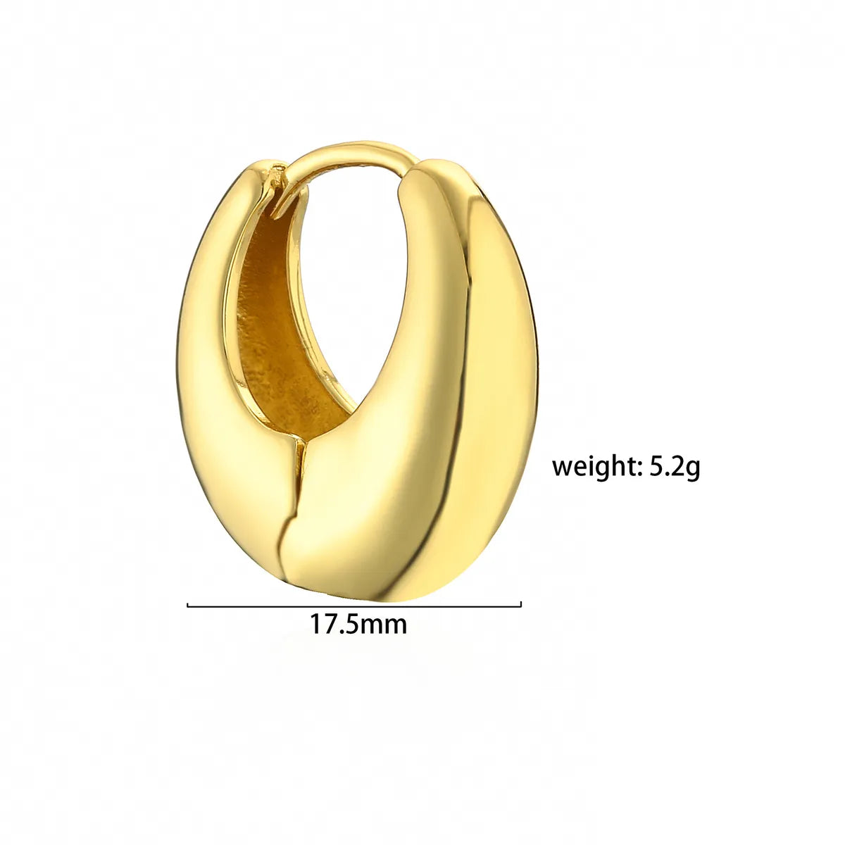 1 Pair Simple Style Solid Color Plating Copper Gold Plated Earrings