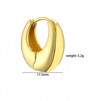 1 Pair Simple Style Solid Color Plating Copper Gold Plated Earrings