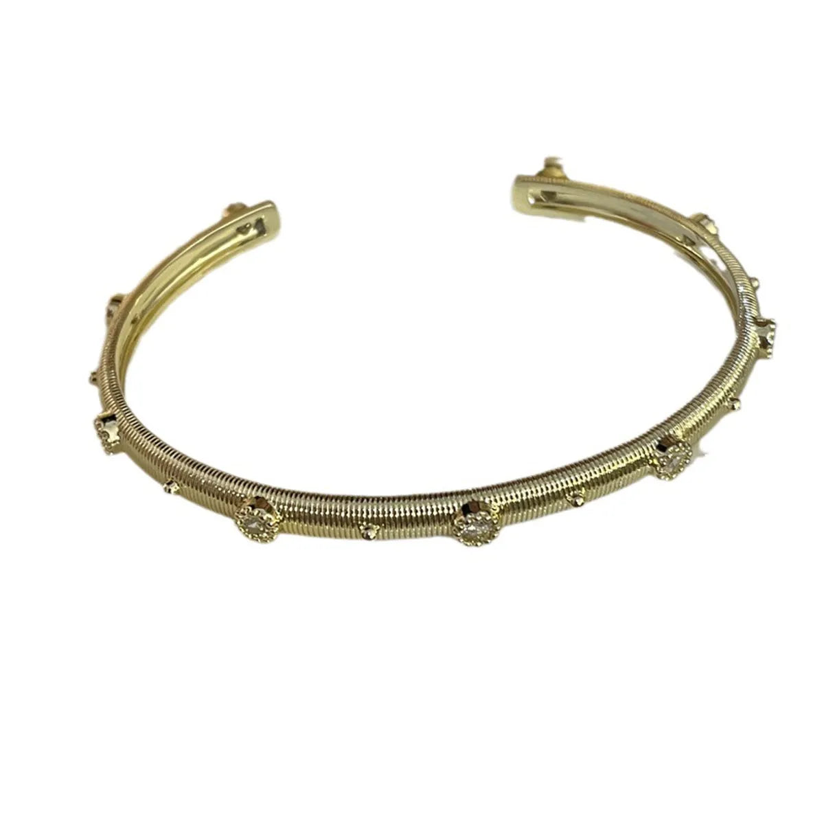 Simple Style Solid Color Copper Plating Gold Plated Bangle