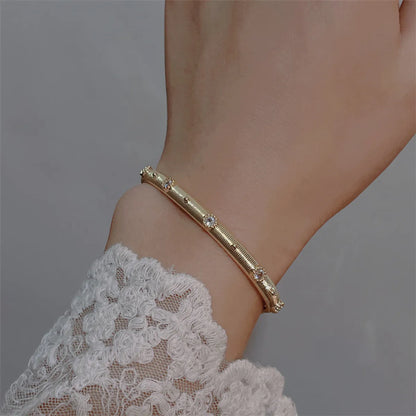 Simple Style Solid Color Copper Plating Gold Plated Bangle