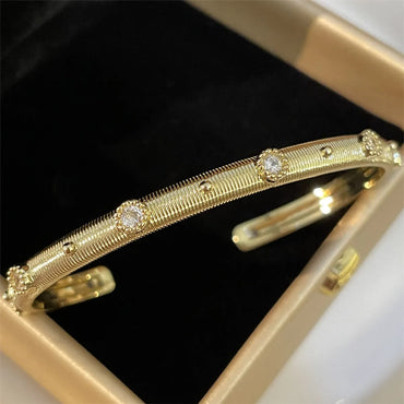 Simple Style Solid Color Copper Plating Gold Plated Bangle