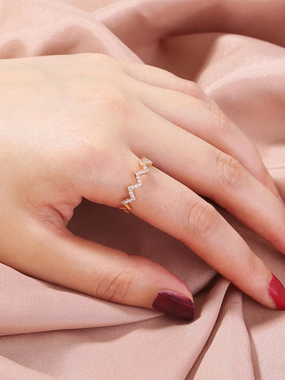 Simple Style Solid Color Copper Plating Inlay Pearl Zircon Gold Plated Open Ring