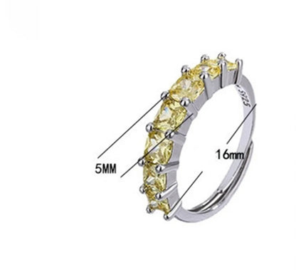 Simple Style Solid Color Copper Plating Inlay Zircon White Gold Plated Open Rings