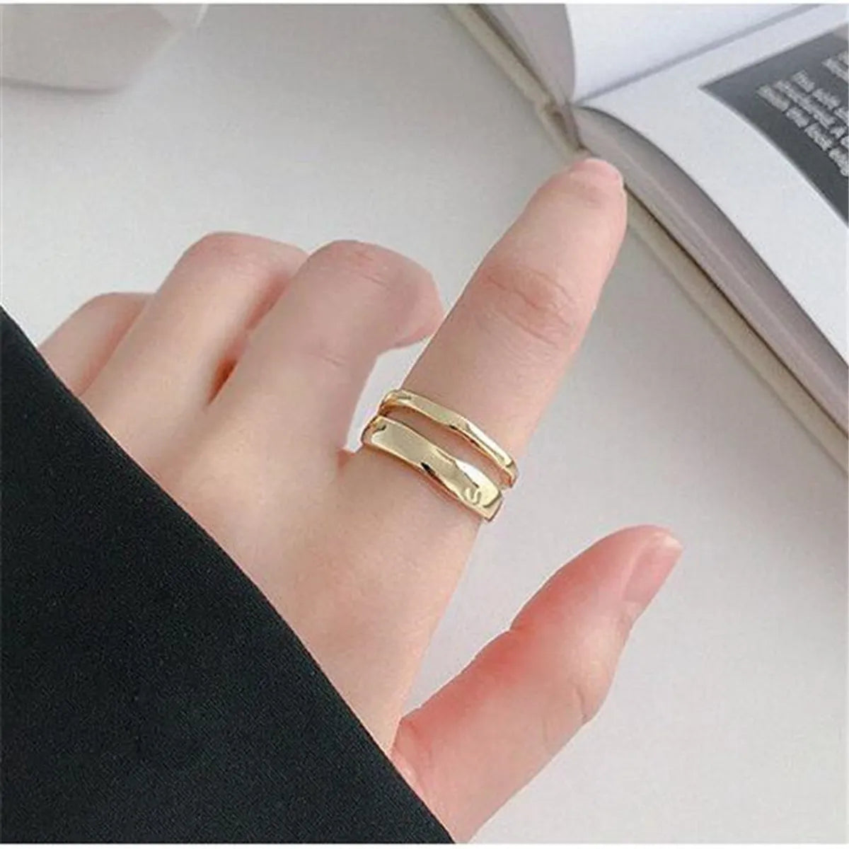 Simple Style Solid Color Copper Polishing Rings