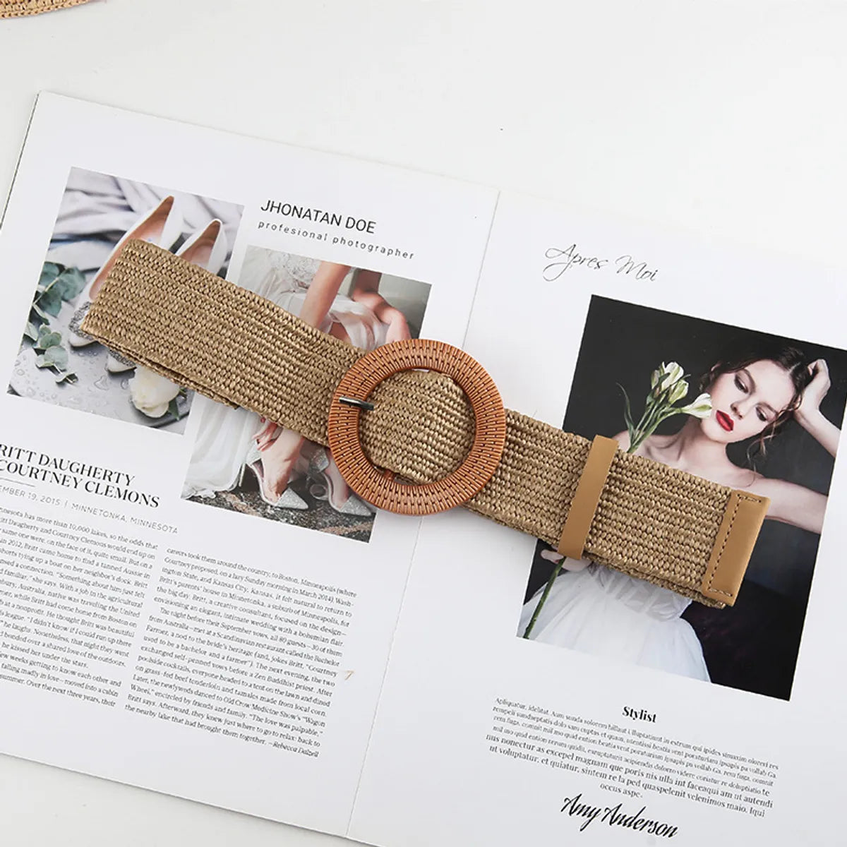 Simple Style Solid Color Cotton And Linen Woven Belt Women'S Woven Belts 1 Piece