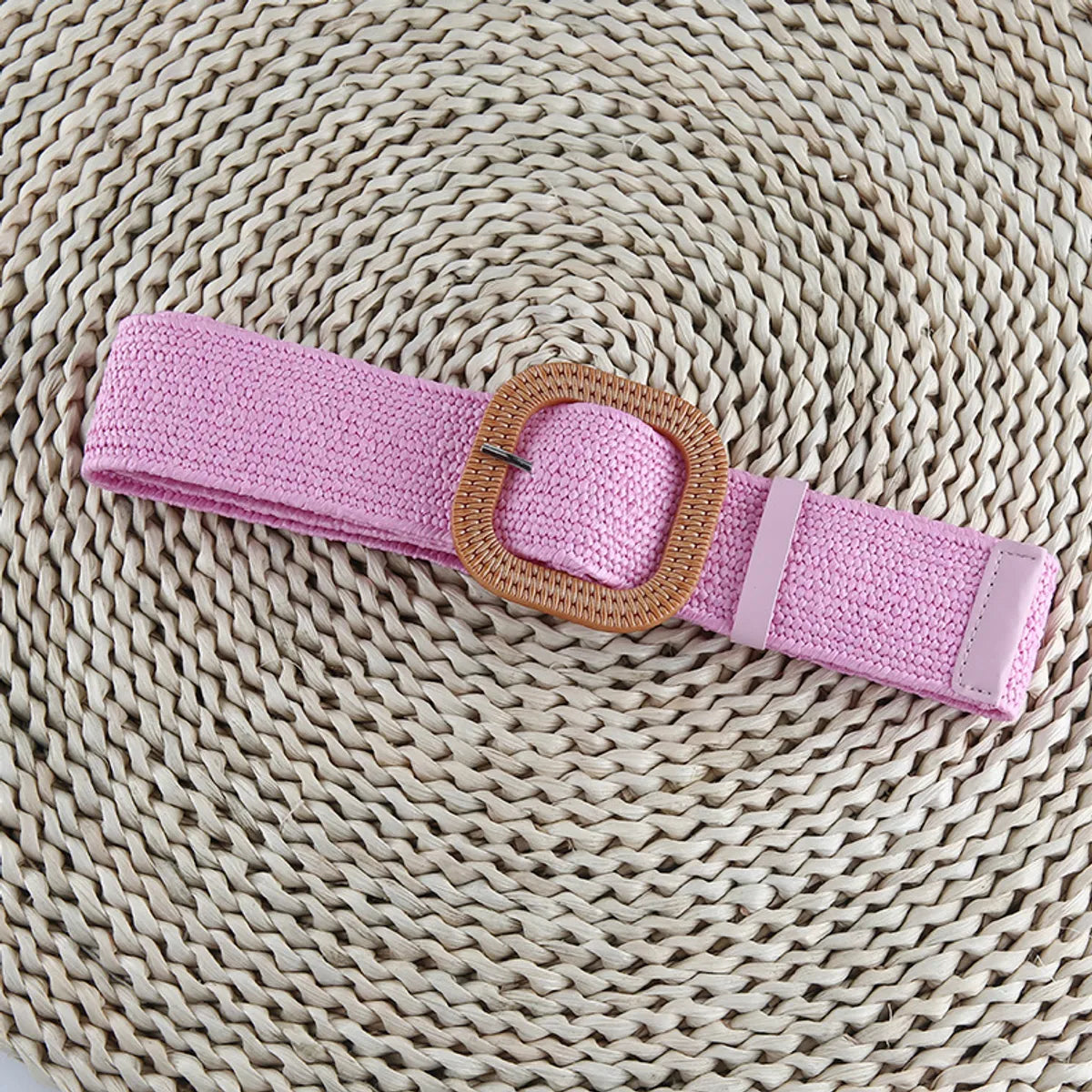 Simple Style Solid Color Cotton And Linen Woven Belt Women'S Woven Belts 1 Piece