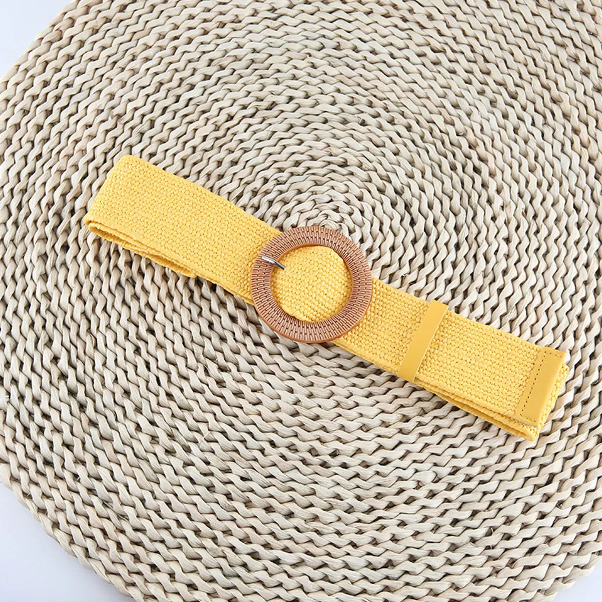 Simple Style Solid Color Cotton And Linen Woven Belt Women'S Woven Belts 1 Piece