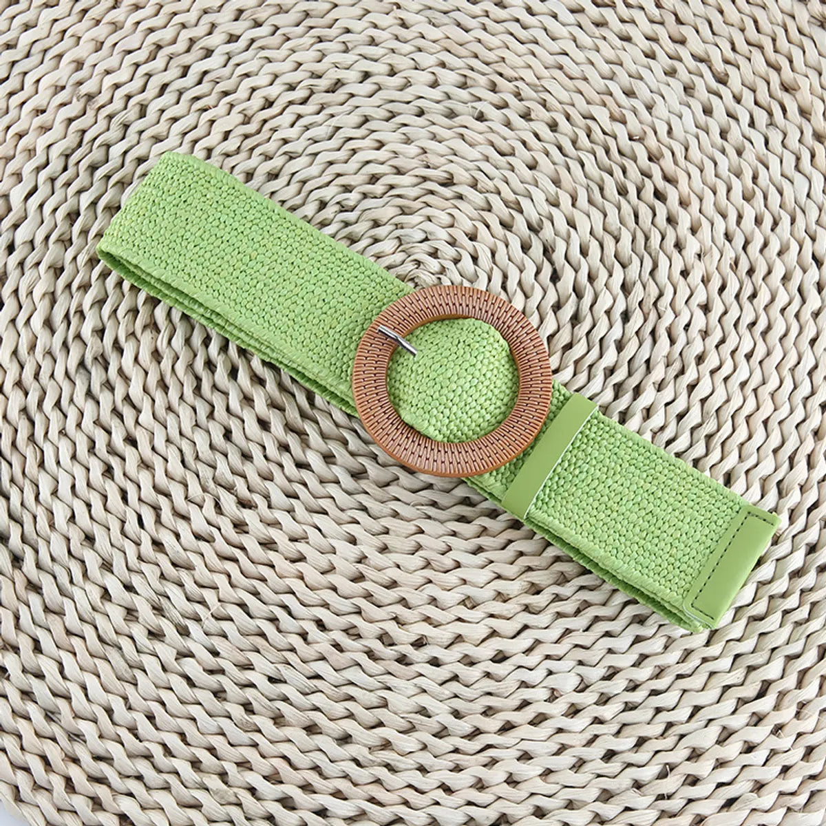 Simple Style Solid Color Cotton And Linen Woven Belt Women'S Woven Belts 1 Piece