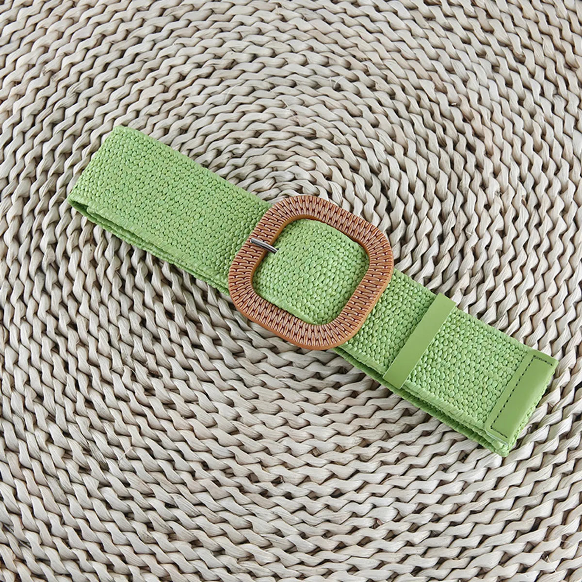 Simple Style Solid Color Cotton And Linen Woven Belt Women'S Woven Belts 1 Piece