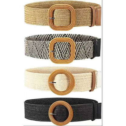 Simple Style Solid Color Cotton And Linen Woven Belt Women'S Woven Belts 1 Piece