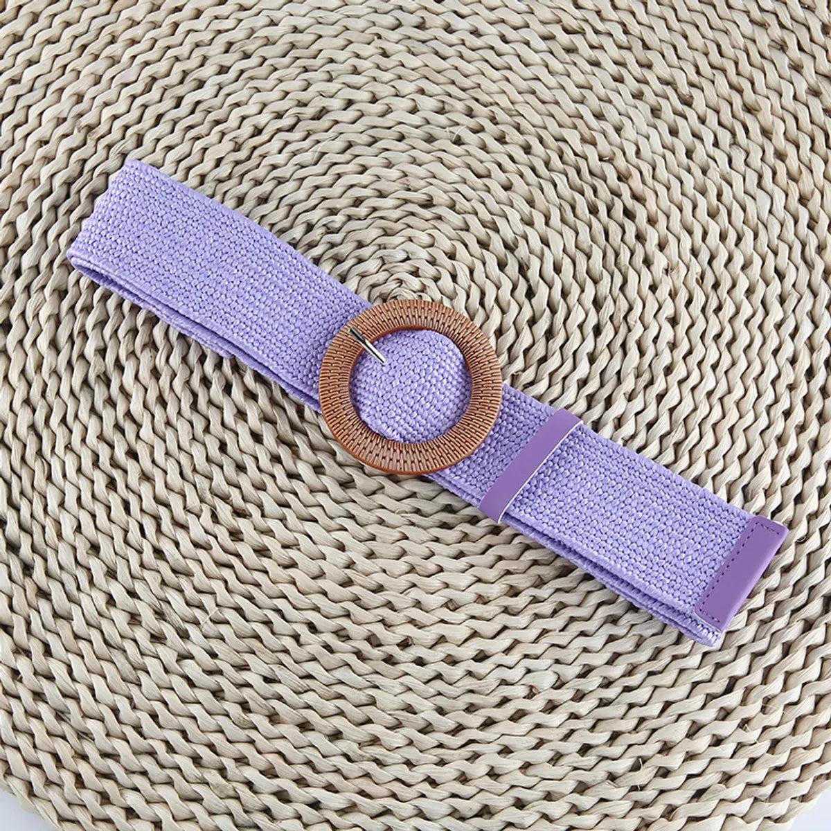 Simple Style Solid Color Cotton And Linen Woven Belt Women'S Woven Belts 1 Piece