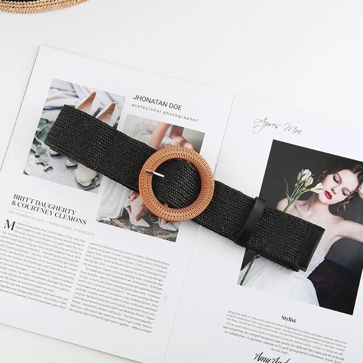 Simple Style Solid Color Cotton And Linen Woven Belt Women'S Woven Belts 1 Piece