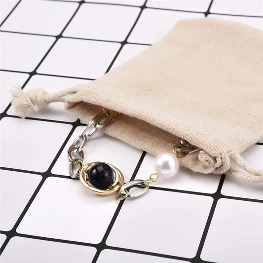 Simple Style Solid Color Cotton Drawstring Jewelry Packaging Bags