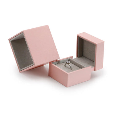 Simple Style Solid Color Flannel Grid Pattern Special Paper Jewelry Boxes