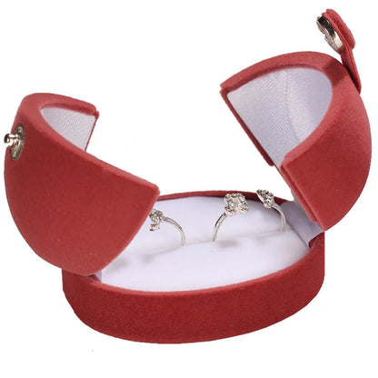 Simple Style Solid Color Flannel Jewelry Boxes