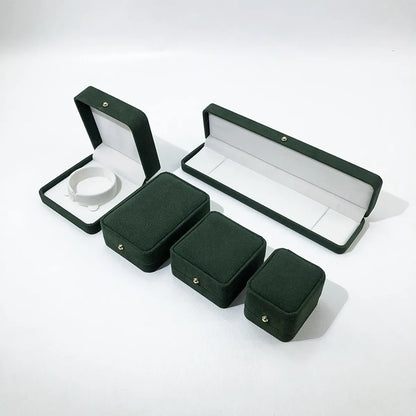 Simple Style Solid Color Flannel Jewelry Boxes