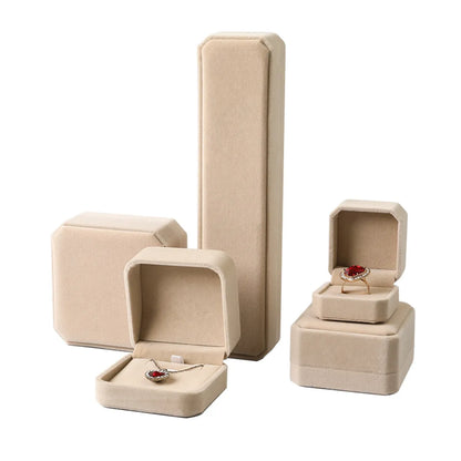 Simple Style Solid Color Flannel Jewelry Boxes