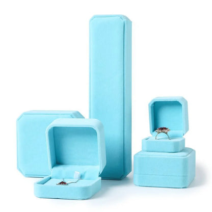 Simple Style Solid Color Flannel Jewelry Boxes