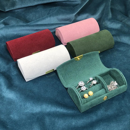 Simple Style Solid Color Fleece Jewelry Boxes