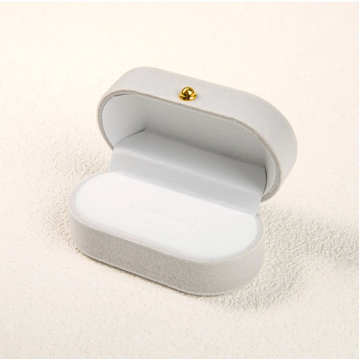 Simple Style Solid Color Flocking Jewelry Boxes