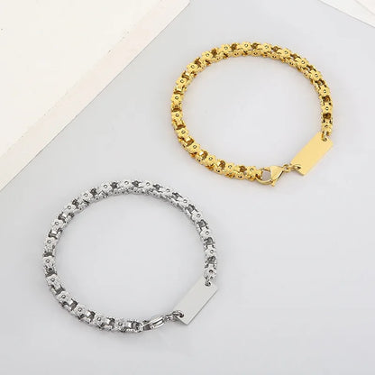 Wholesale Jewelry Simple Style Solid Color Flower Stainless Steel 18K Gold Plated Bracelets Necklace