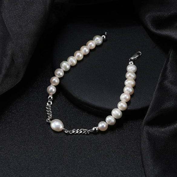 Simple Style Solid Color Freshwater Pearl Sterling Silver 14K Gold Plated Bracelets In Bulk