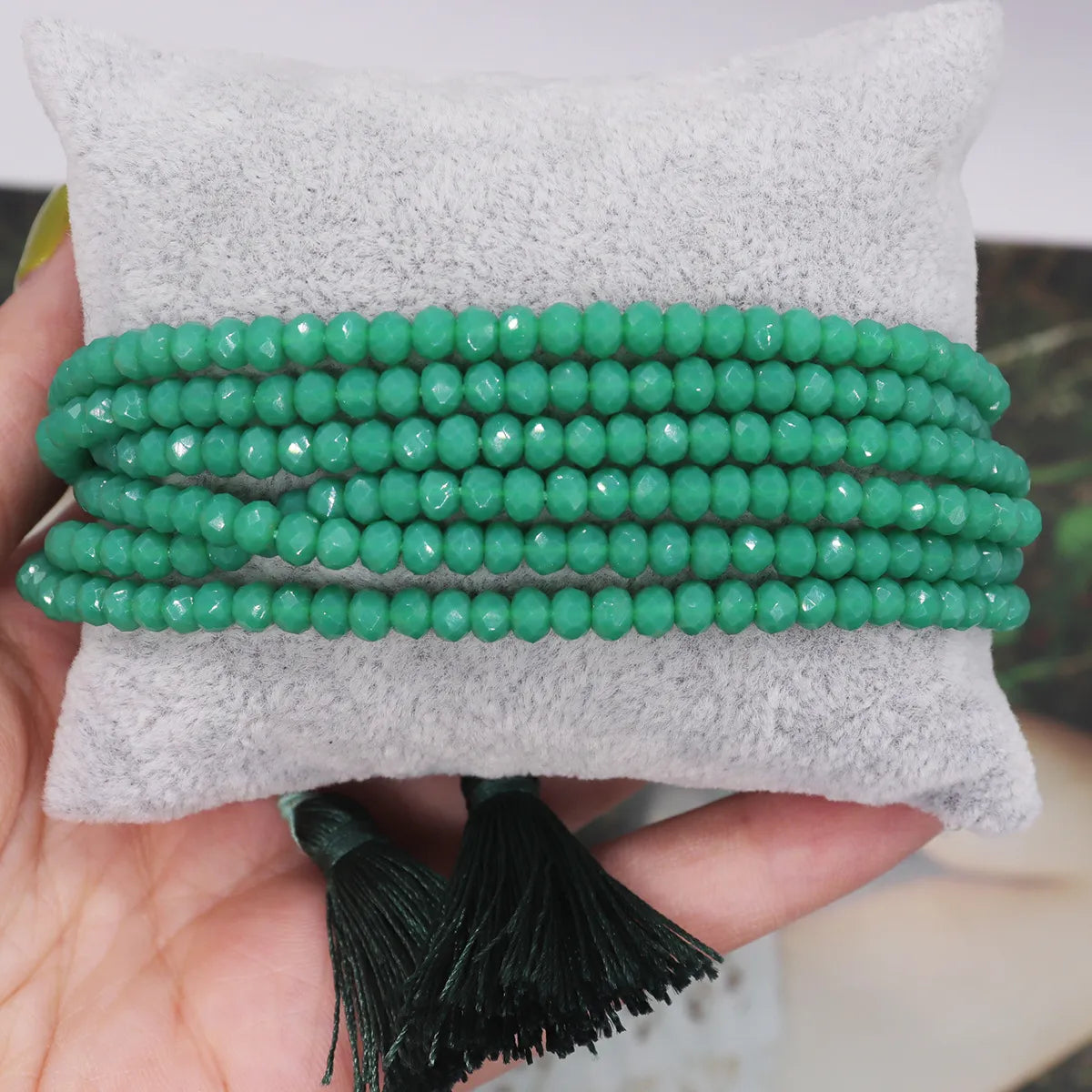 Simple Style Solid Color Glass Glass Wholesale Bracelets