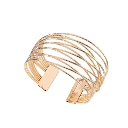 Simple Style Solid Color Gold Plated Alloy Wholesale Bangle