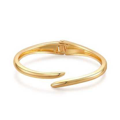 Simple Style Solid Color Metal Plating Gold Plated Women'S Bangle