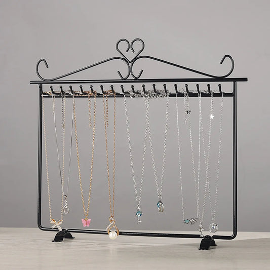 Simple Style Solid Color Iron Jewelry Rack