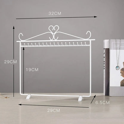 Simple Style Solid Color Iron Jewelry Rack