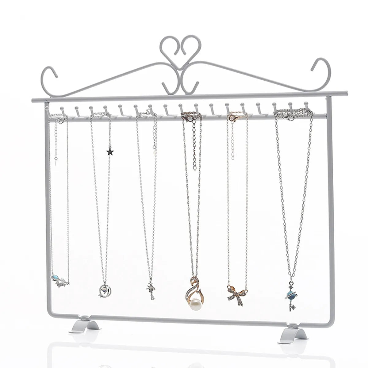 Simple Style Solid Color Iron Jewelry Rack