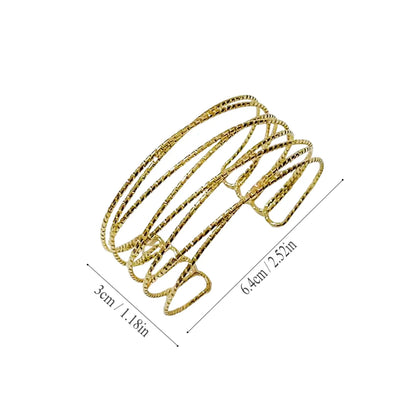 Simple Style Solid Color K Gold Plated Iron Wholesale Wide Bracelet