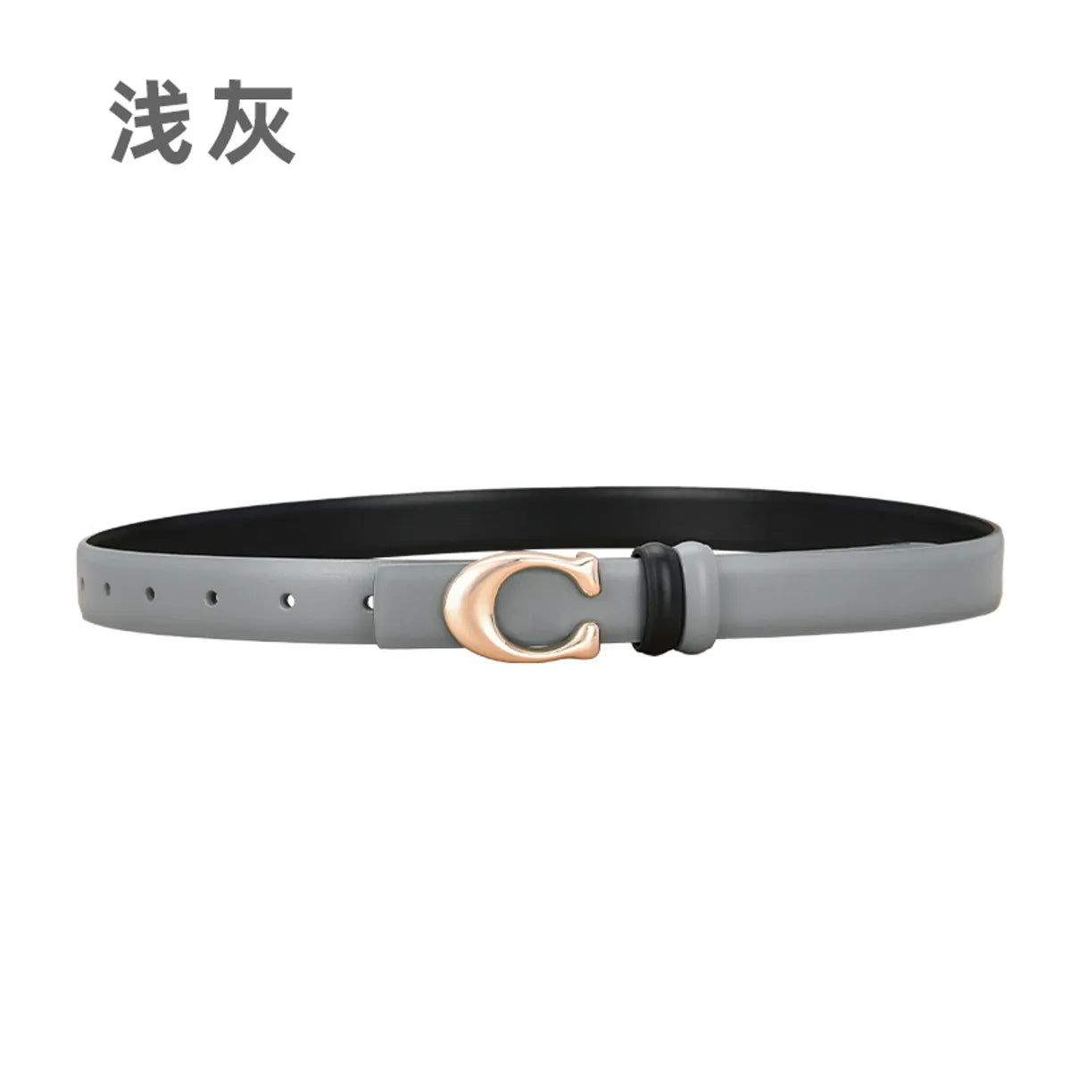 Simple Style Solid Color Leather Metal Button Belt