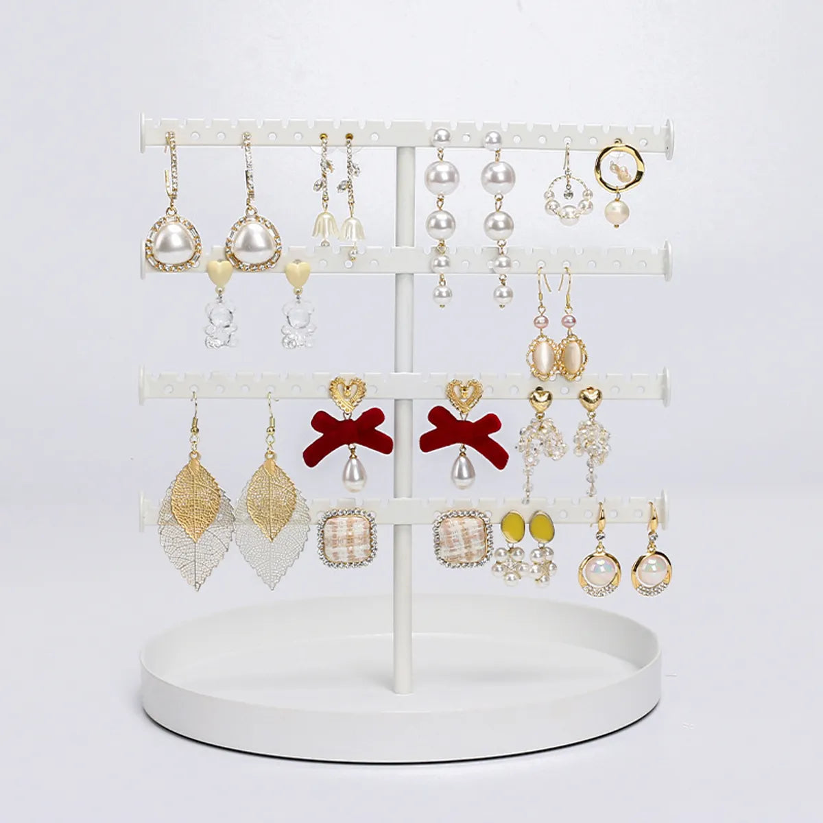 Simple Style Solid Color Metal Jewelry Display Shelf