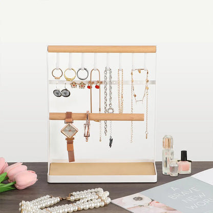 Simple Style Solid Color Metal Jewelry Rack