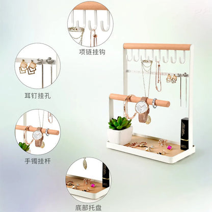 Simple Style Solid Color Metal Jewelry Rack