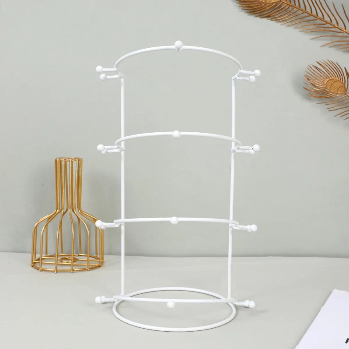 Simple Style Solid Color Metal Jewelry Rack