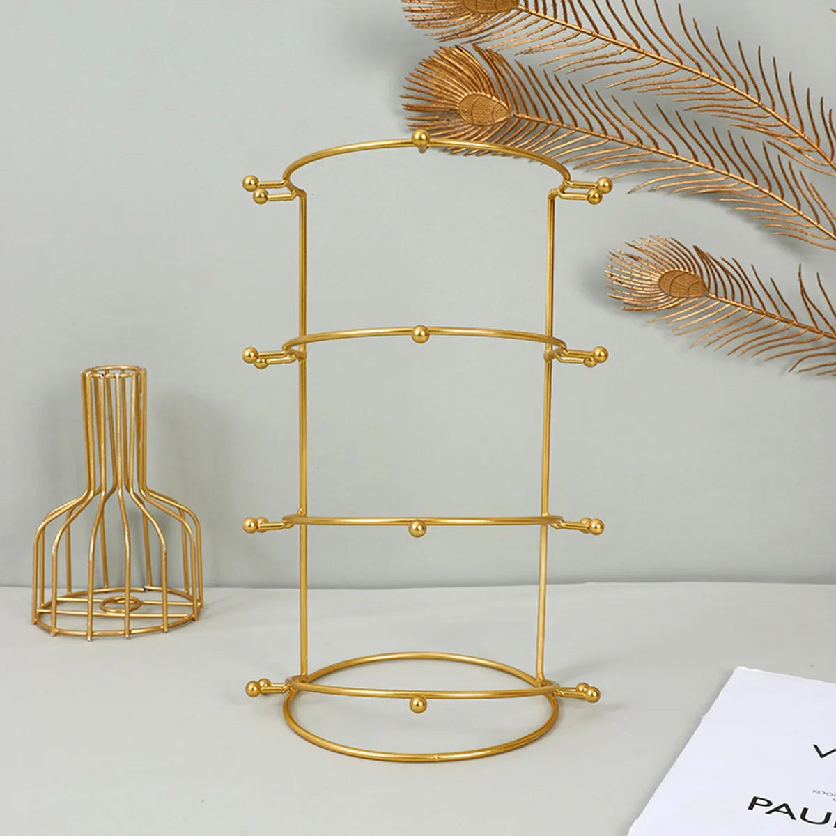 Simple Style Solid Color Metal Jewelry Rack