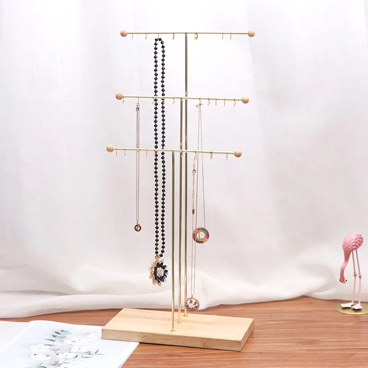 Simple Style Solid Color Metal Jewelry Rack