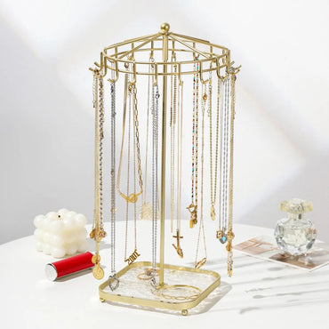 Simple Style Solid Color Metal Jewelry Rack