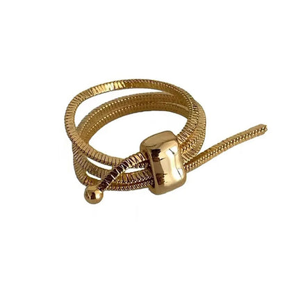 Simple Style Solid Color Metal Plating Chain Gold Plated Unisex Rings