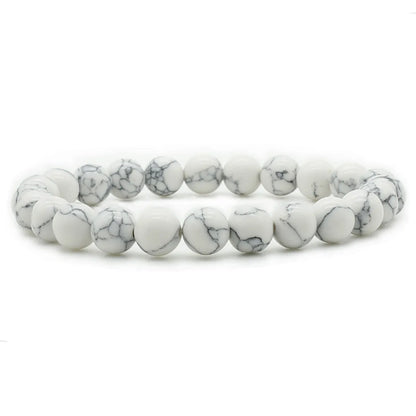 Simple Style Solid Color Natural Stone Beaded Bracelets