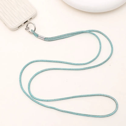 Simple Style Solid Color Nylon Metal Plating Mobile Phone Chain